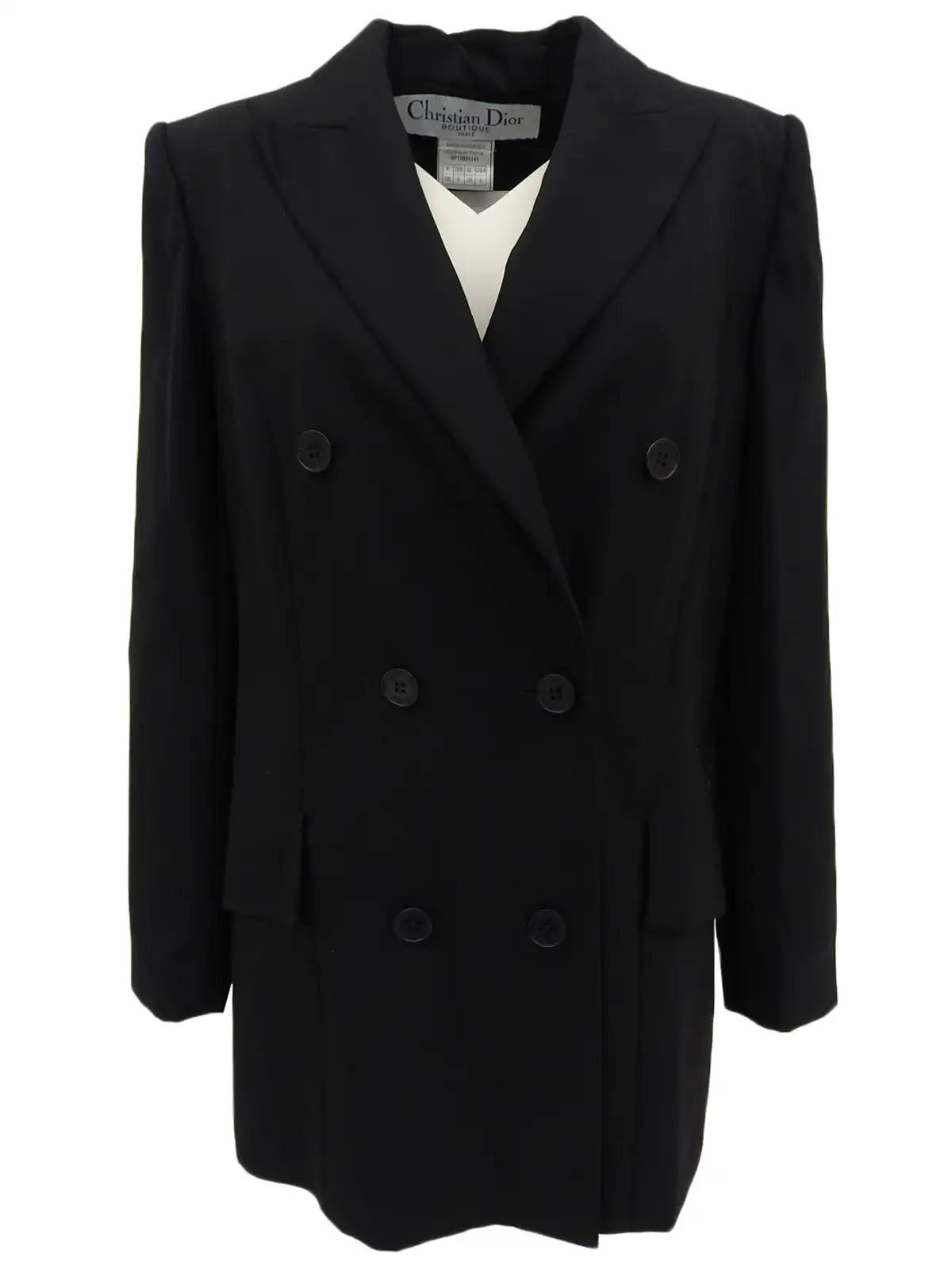 Cashmere double-breasted jacket in black