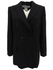 Cashmere double-breasted jacket in black