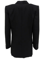 Cashmere double-breasted jacket in black