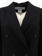 Cashmere double-breasted jacket in black