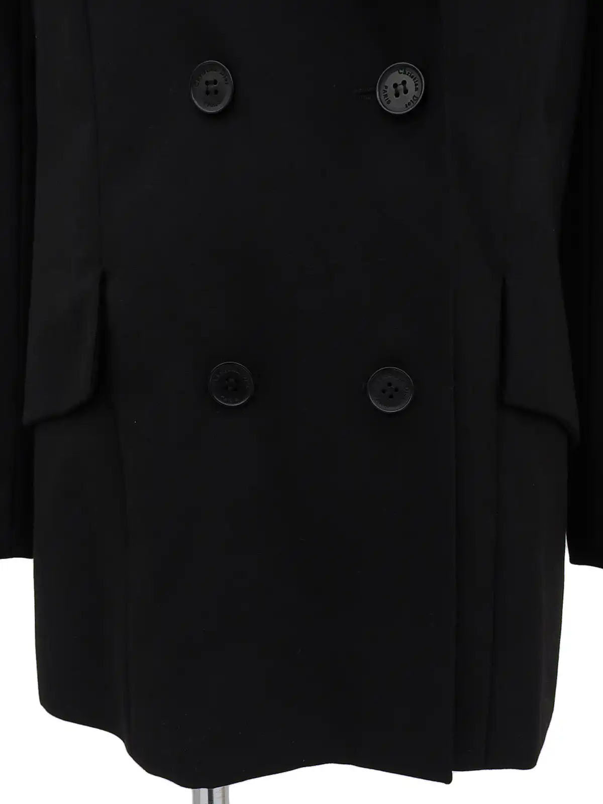 Cashmere double-breasted jacket in black