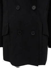 Cashmere double-breasted jacket in black