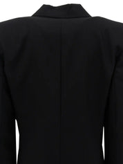 Cashmere double-breasted jacket in black
