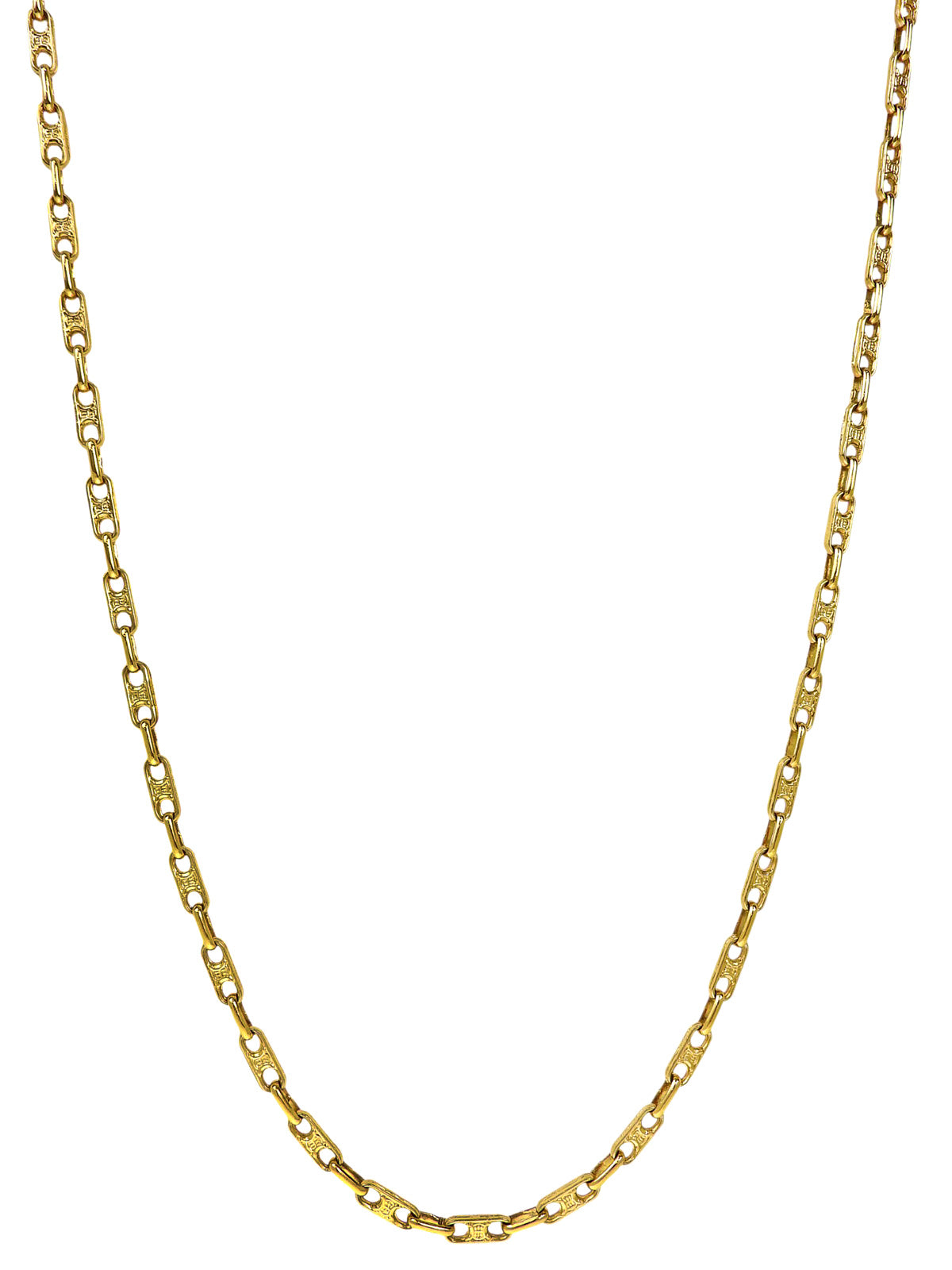 マカダムプレートロングチェーンネックレス ゴールド