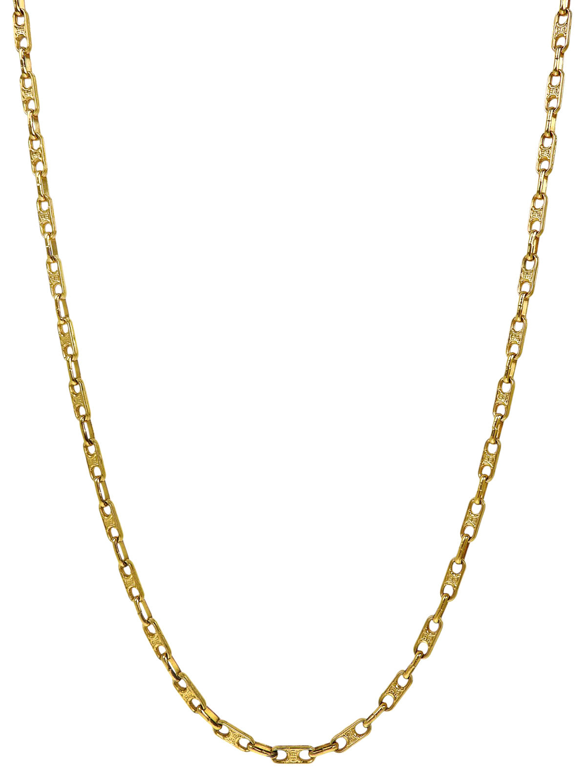 碎石板长链项链金色