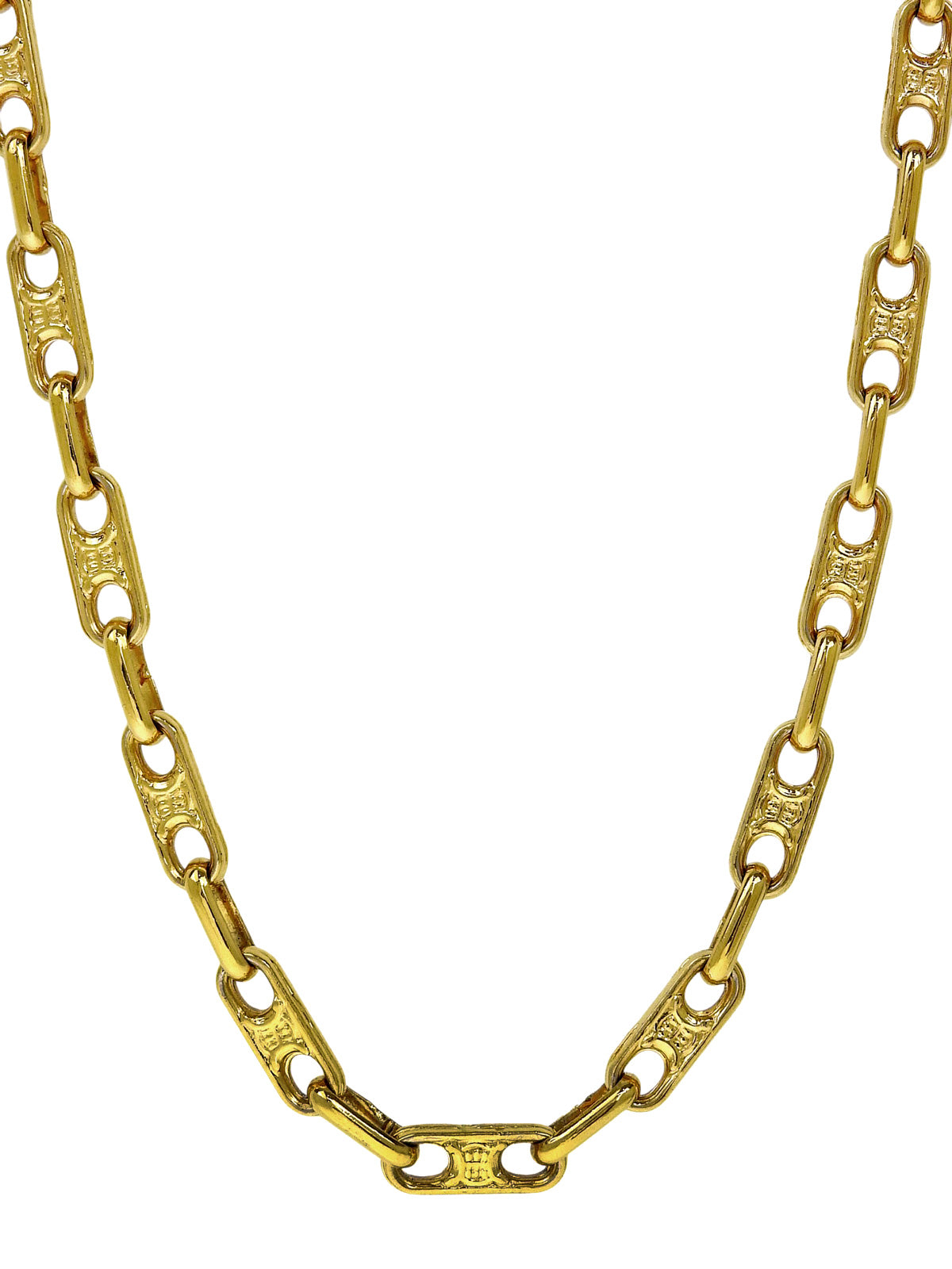 碎石板长链项链金色