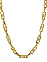 碎石板长链项链金色