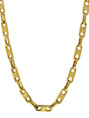 碎石板长链项链金色