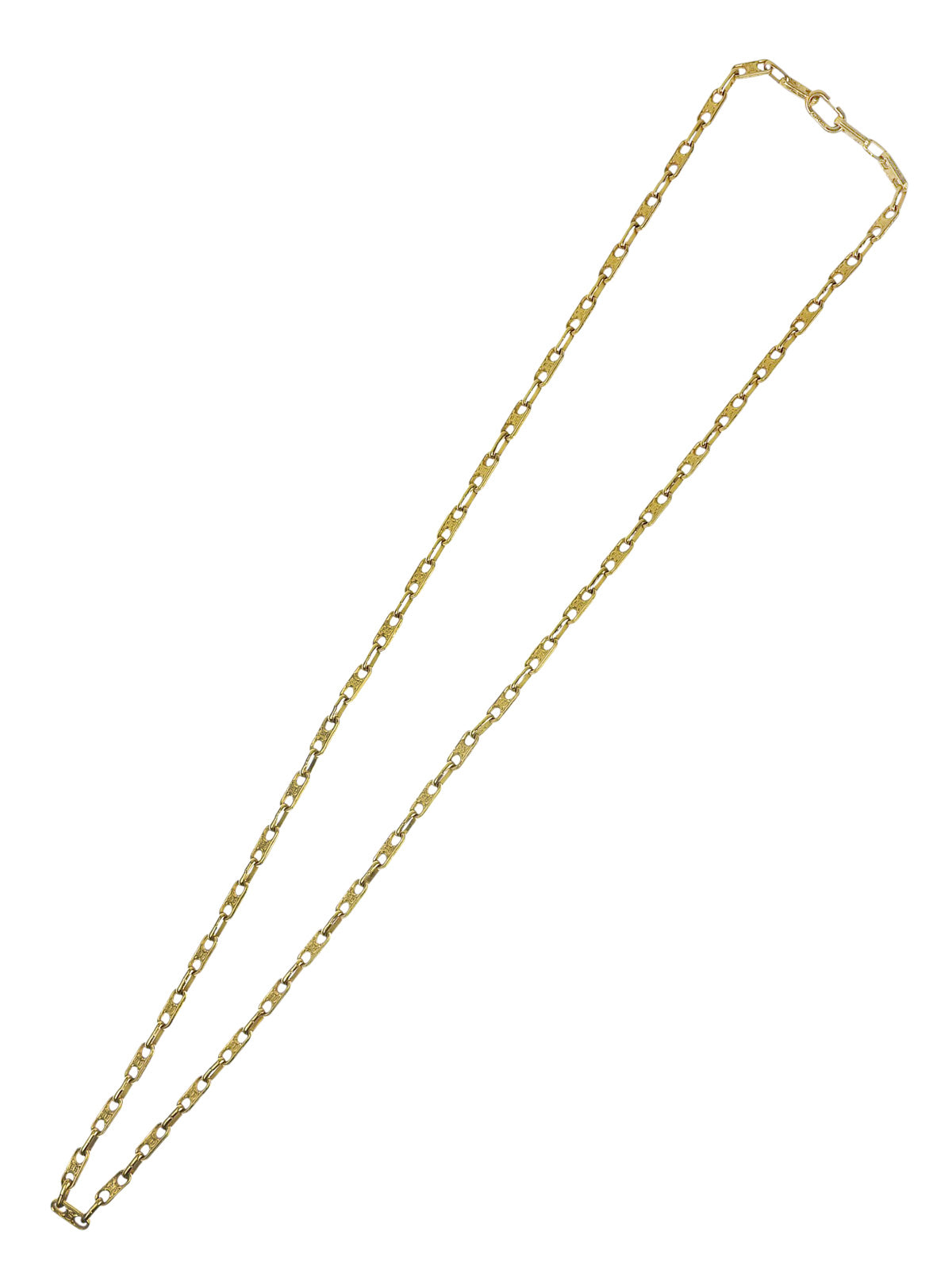 碎石板长链项链金色