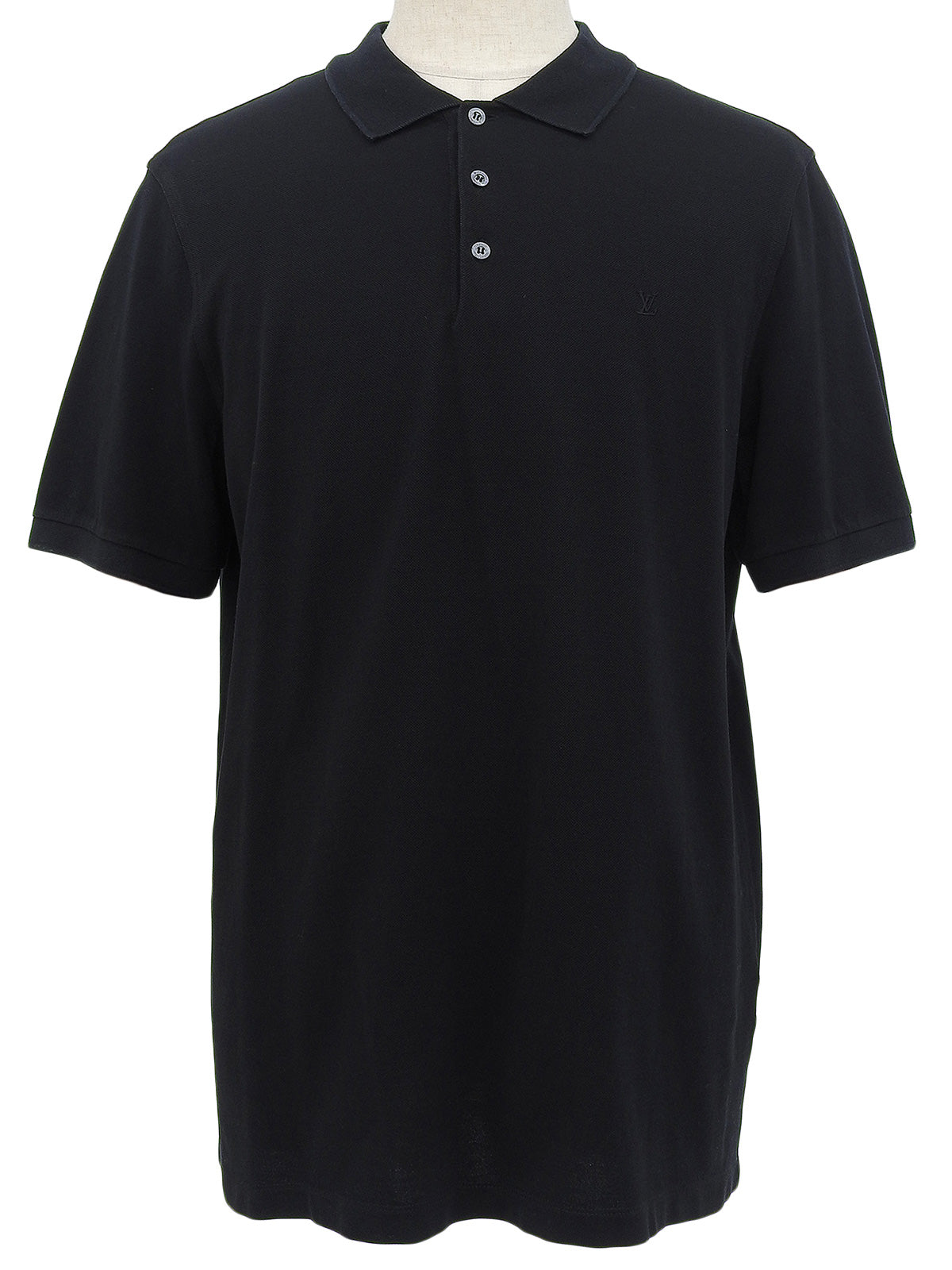 ロゴ刺繍ポロシャツ ブラック