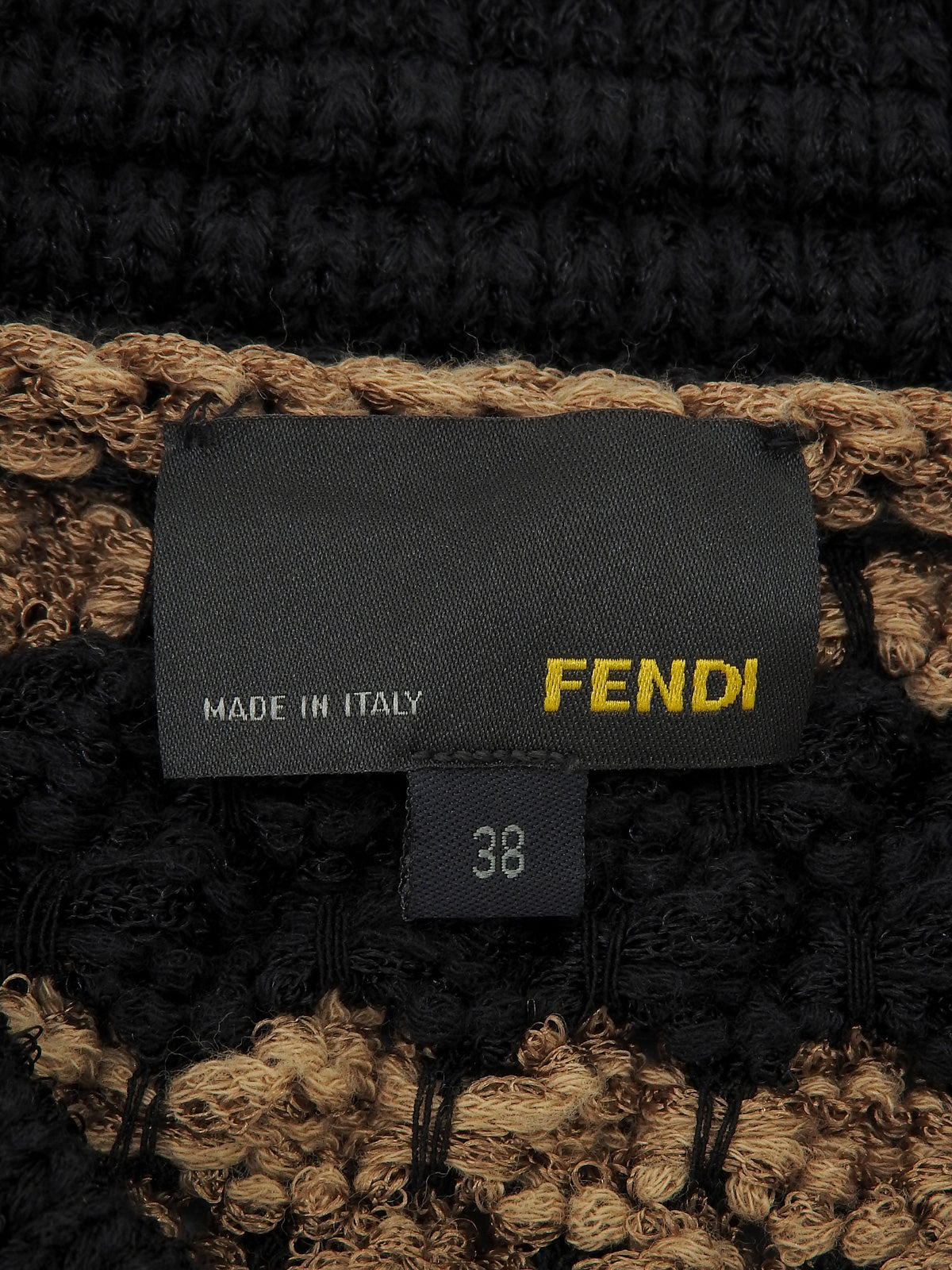 ボーダーパターン半袖ニットカーディガン ブラウン/ブラック