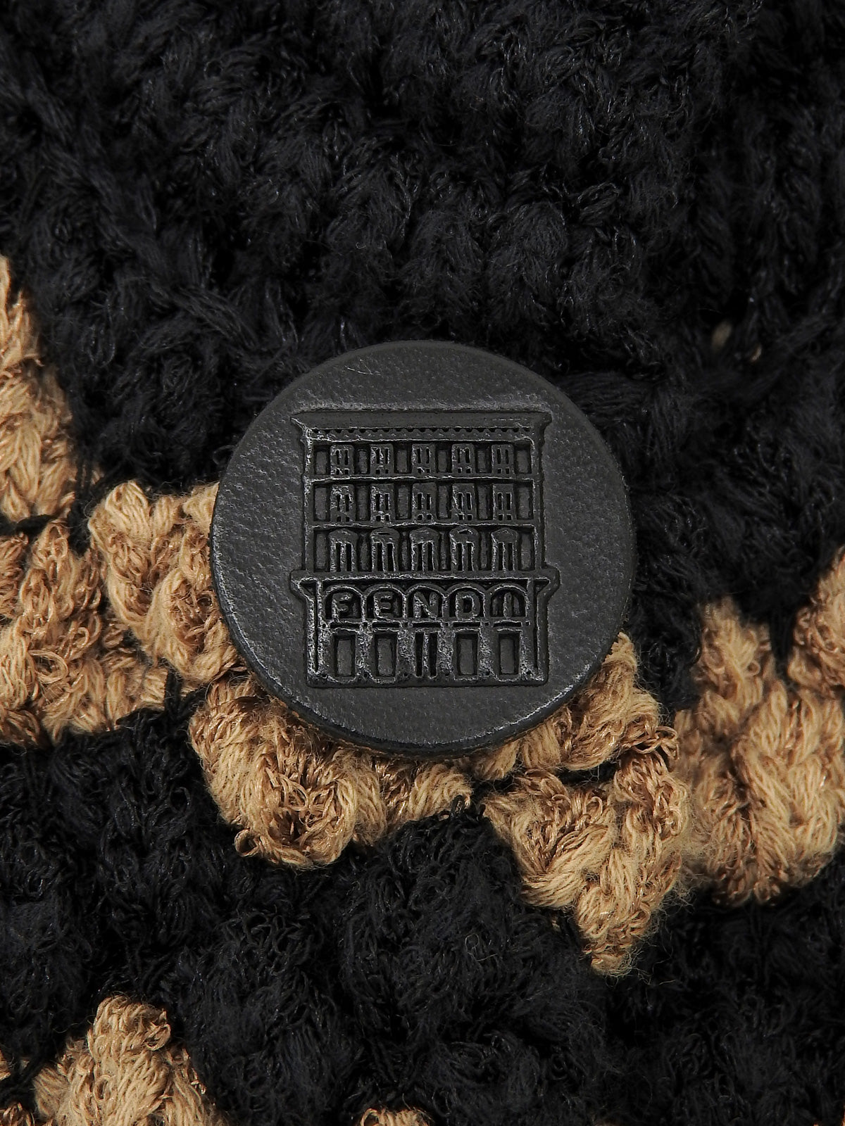 ボーダーパターン半袖ニットカーディガン ブラウン/ブラック