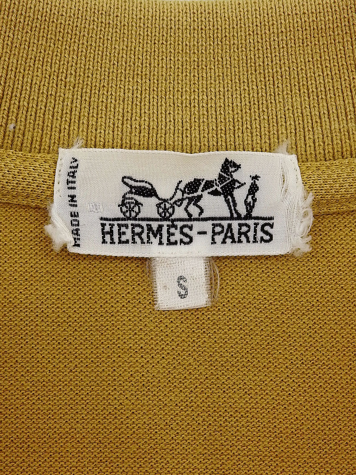 Horse Carriage Embroidered Polo Shirt in Mustard