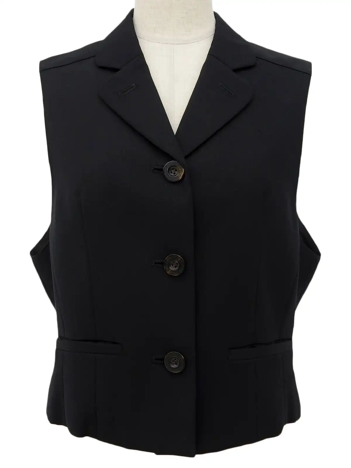 ロゴボタンベスト ブラック
