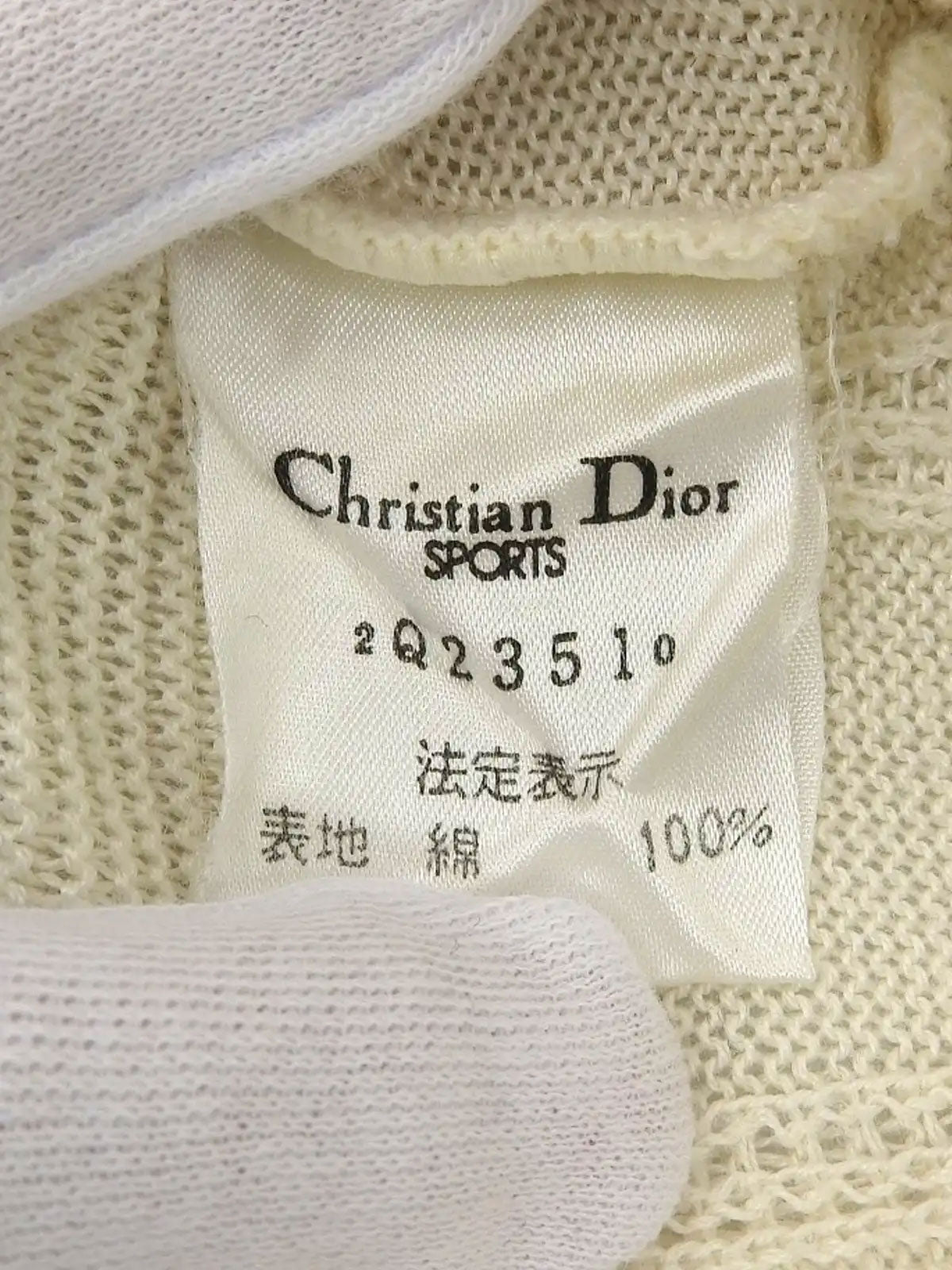 Logo Embroidered Half Sleeve Knit Zip-Up Polo Shirt in Ivory