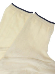 ロゴ刺繍半袖ニットジップアップポロシャツ アイボリー