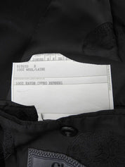 Satin Collar Wool Jacket in Black