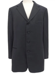 Satin Collar Wool Jacket in Black