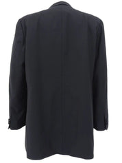 Satin Collar Wool Jacket in Black