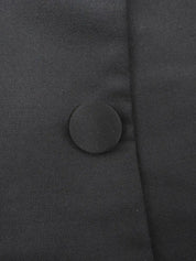 Satin Collar Wool Jacket in Black
