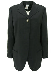 ストライプパターンメデューサボタンジャケット ブラック