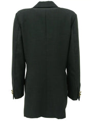 ストライプパターンメデューサボタンジャケット ブラック