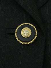 Striped Medusa Button Jacket in Black