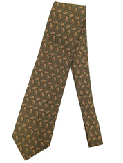 Emblem Pattern Tie Khaki/Multi