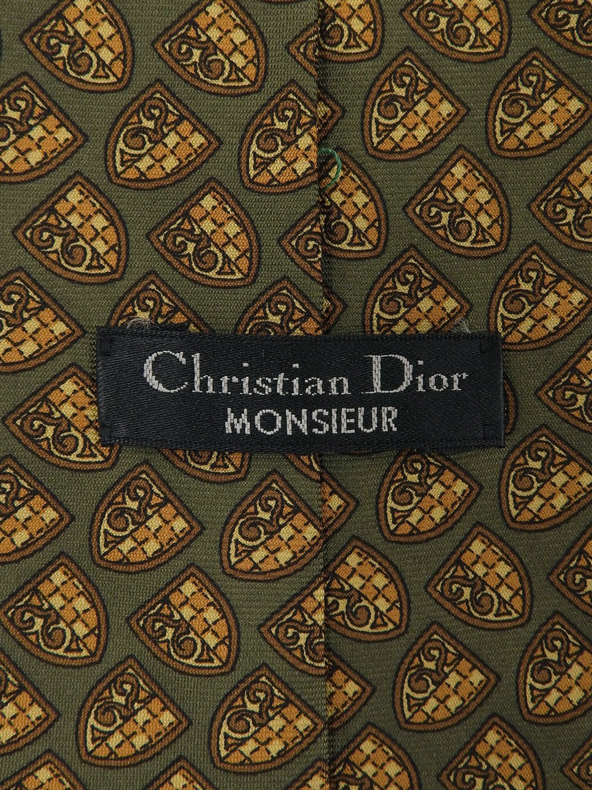 Emblem Pattern Tie Khaki/Multi