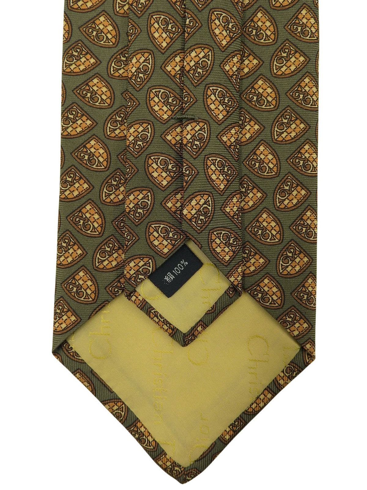 Emblem Pattern Tie Khaki/Multi