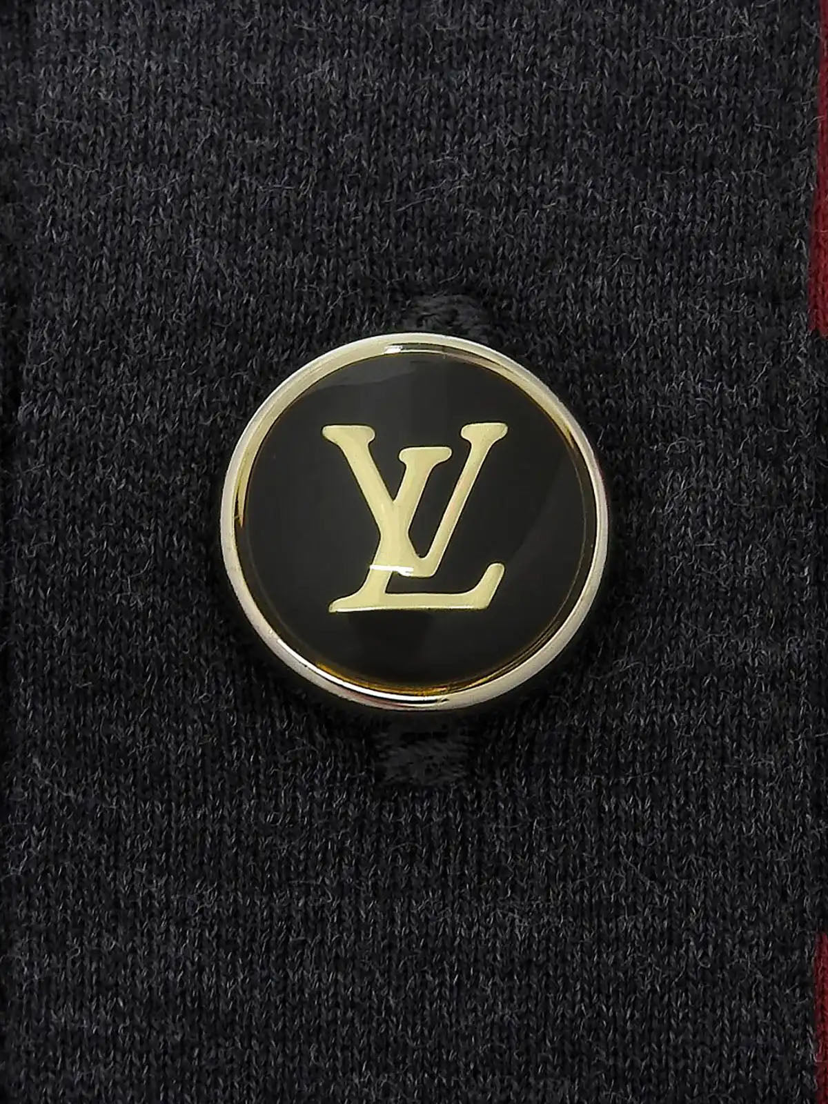 边饰图案Logo纽扣短袖Polo衫 灰/红色