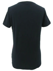 フラワーパターン半袖トップス ブラック/ピンク