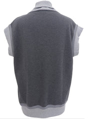 バイカラーCCマークノースリーブトップス グレー/ライトグレー