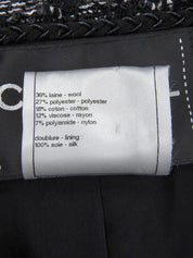 Tweed CC Mark Button Jacket in Black/White