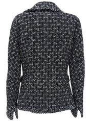 Tweed CC Mark Button Jacket in Black/White