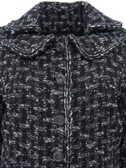 Tweed CC Mark Button Jacket in Black/White
