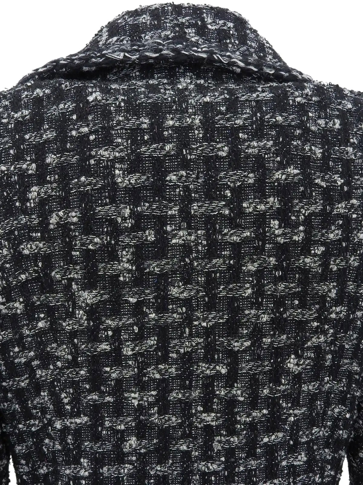 Tweed CC Mark Button Jacket in Black/White