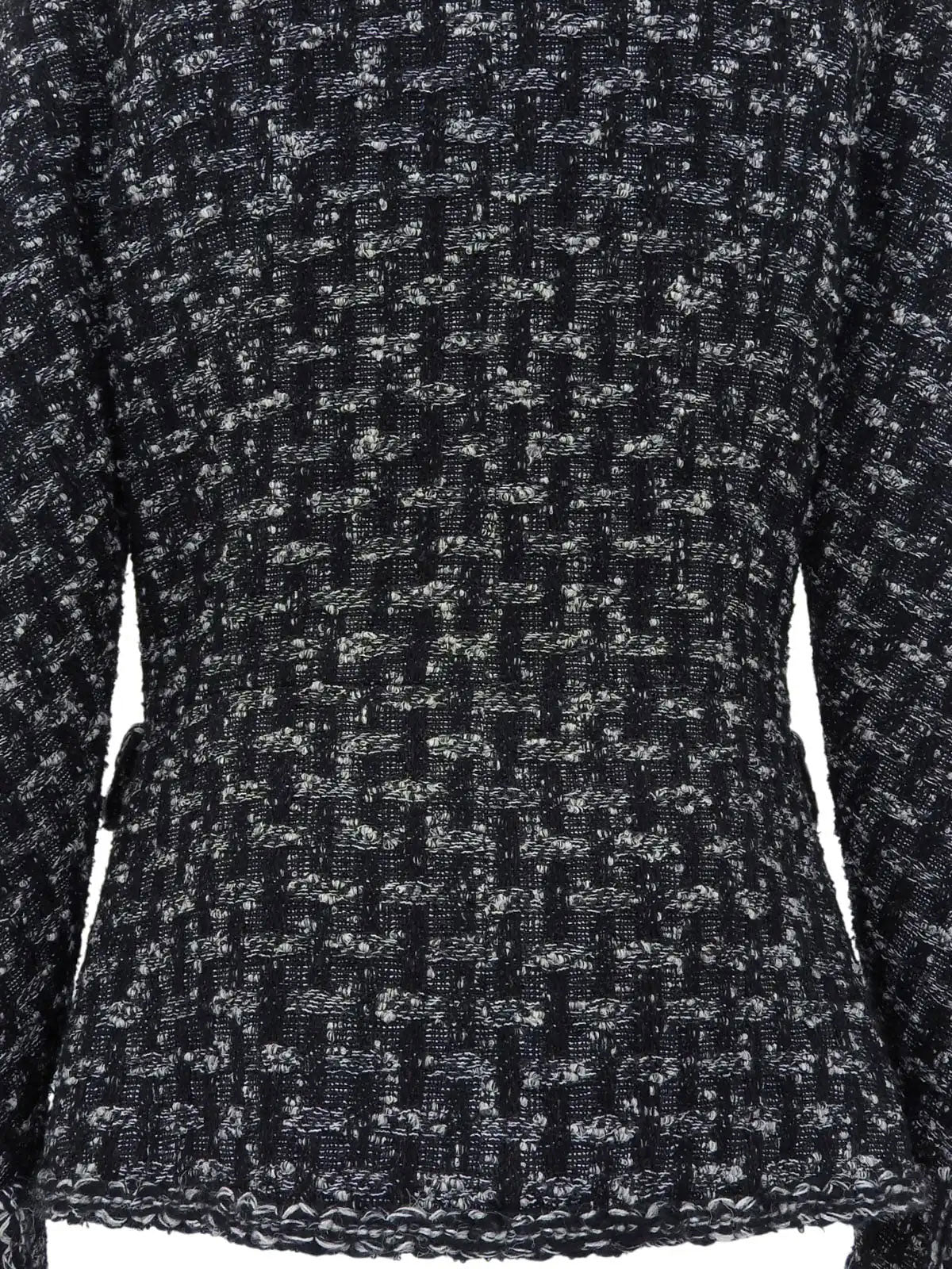 Tweed CC Mark Button Jacket in Black/White