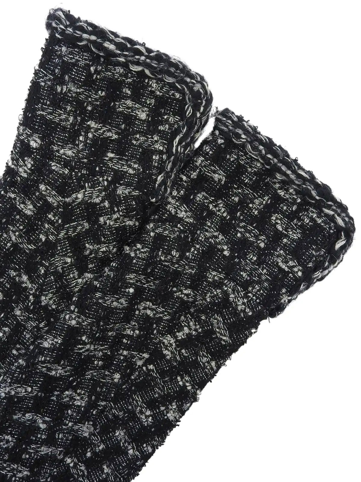 Tweed CC Mark Button Jacket in Black/White