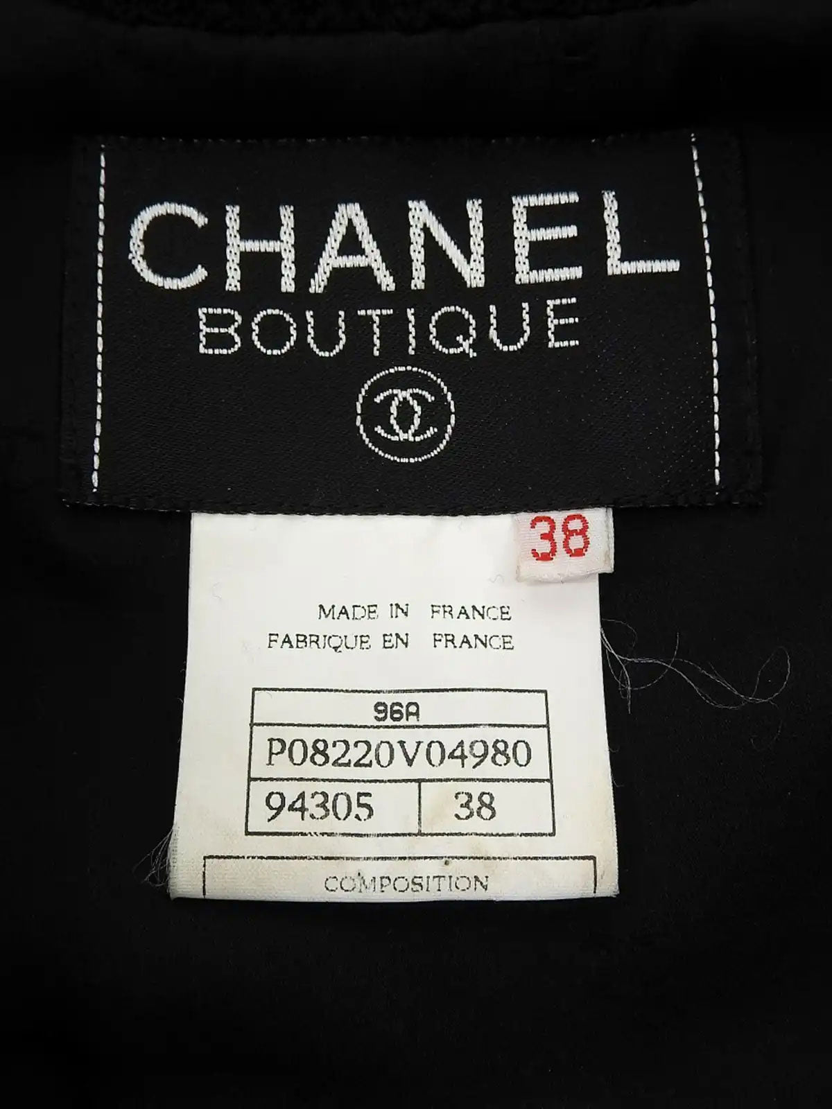 1996年製　ウールCCマークボタンダブルブレストジャケット　ブラック