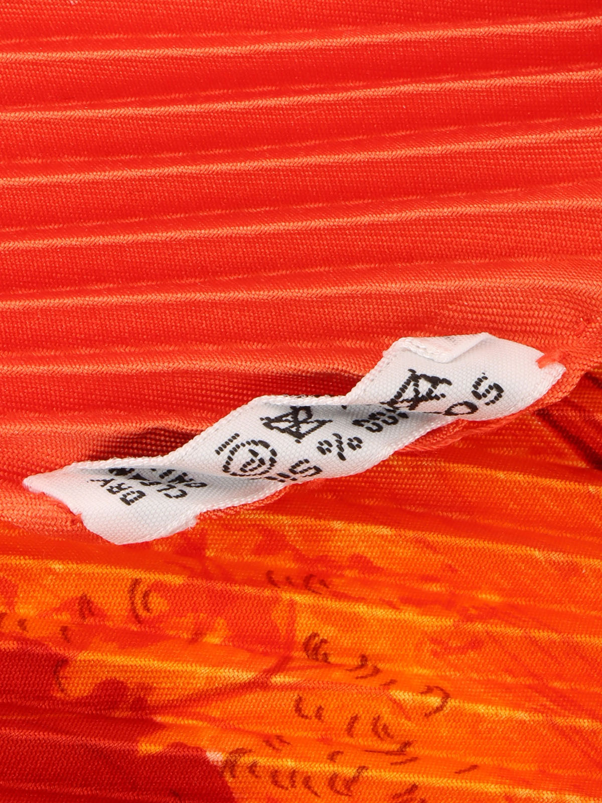 Smiles Pattern Pleated Scarf Red/Orange