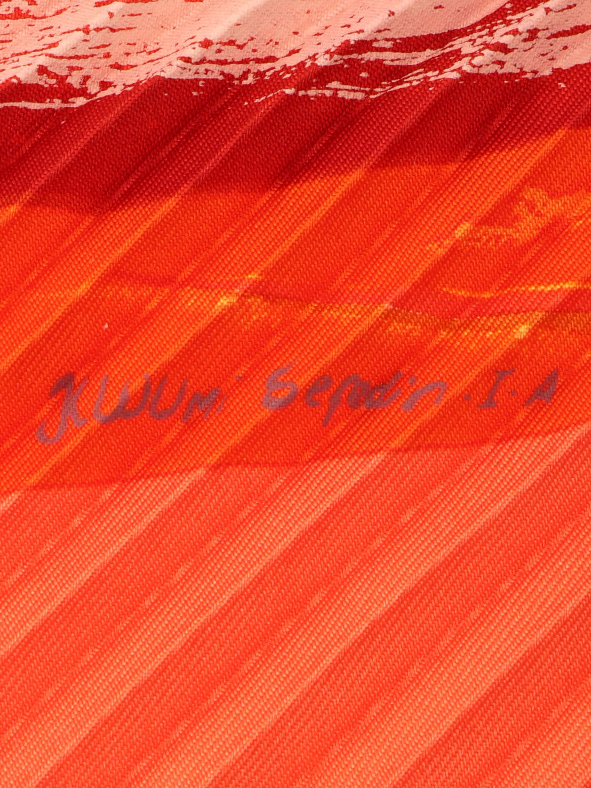 Smiles Pattern Pleated Scarf Red/Orange