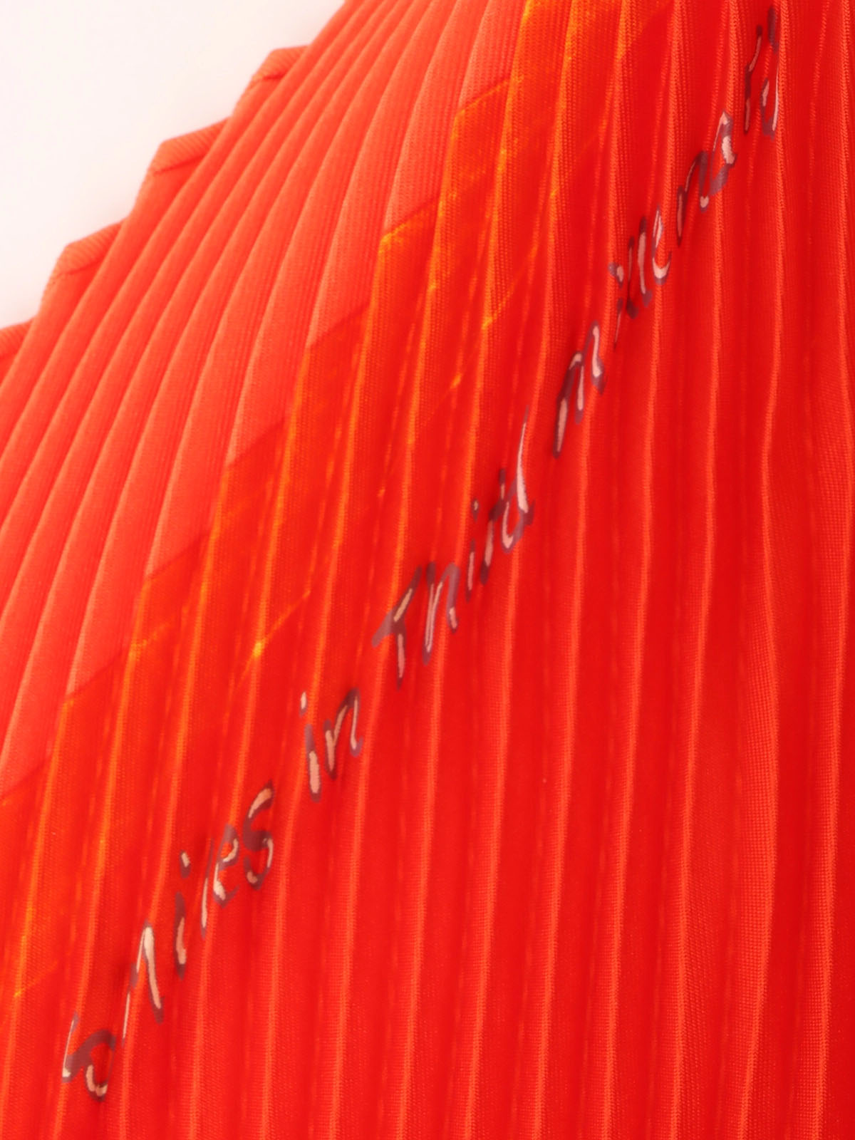 Smiles Pattern Pleated Scarf Red/Orange