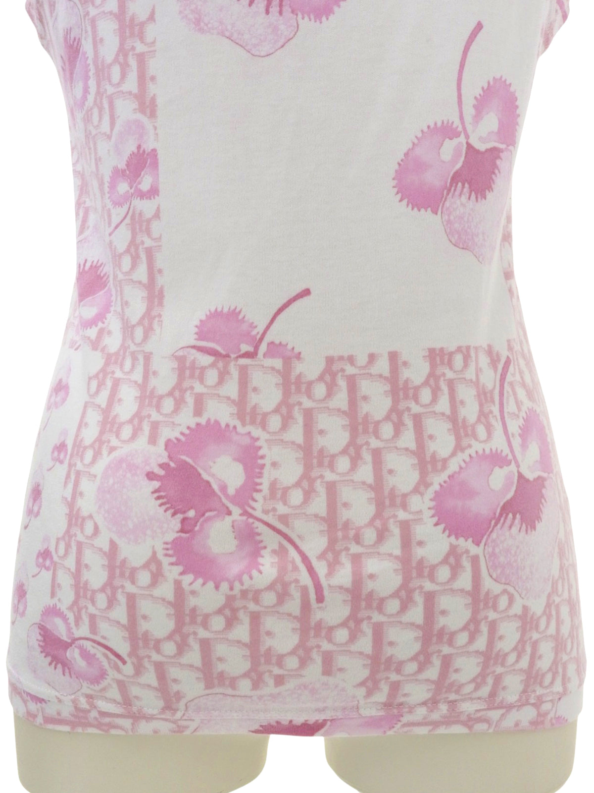 Flower Trotter Pattern Sleeveless Top in Pink/White