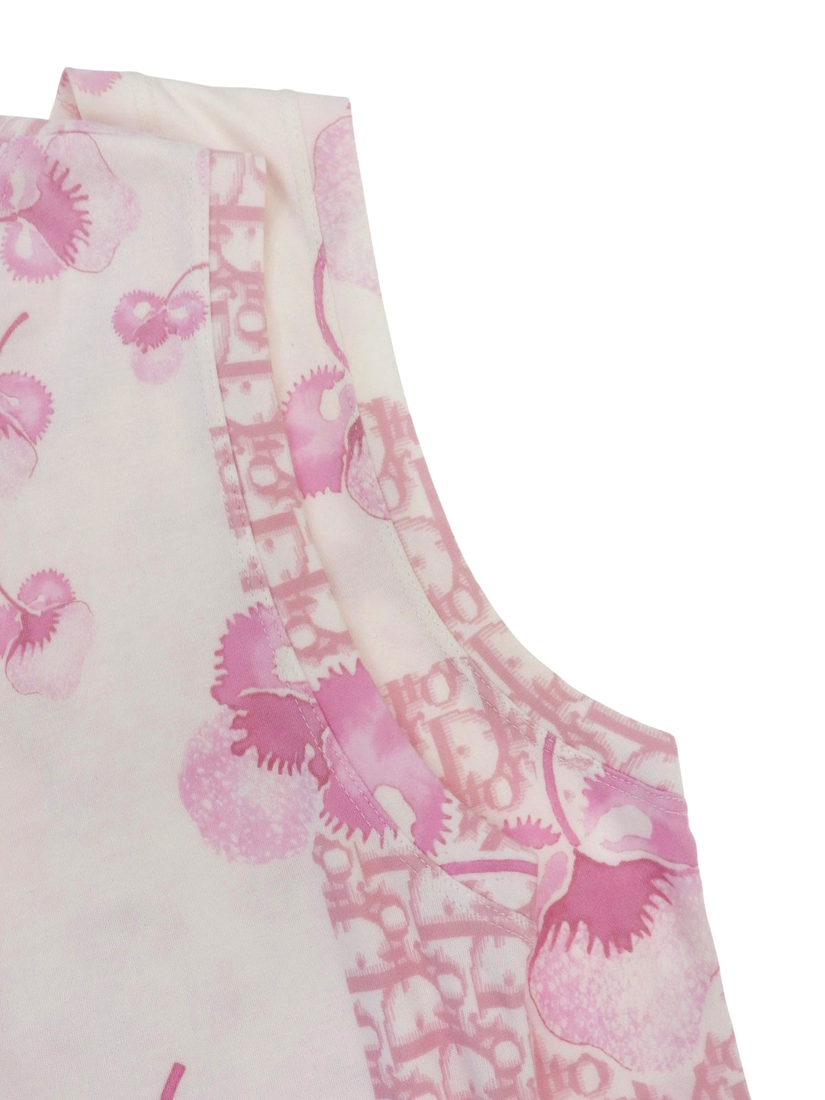 Flower Trotter Pattern Sleeveless Top in Pink/White
