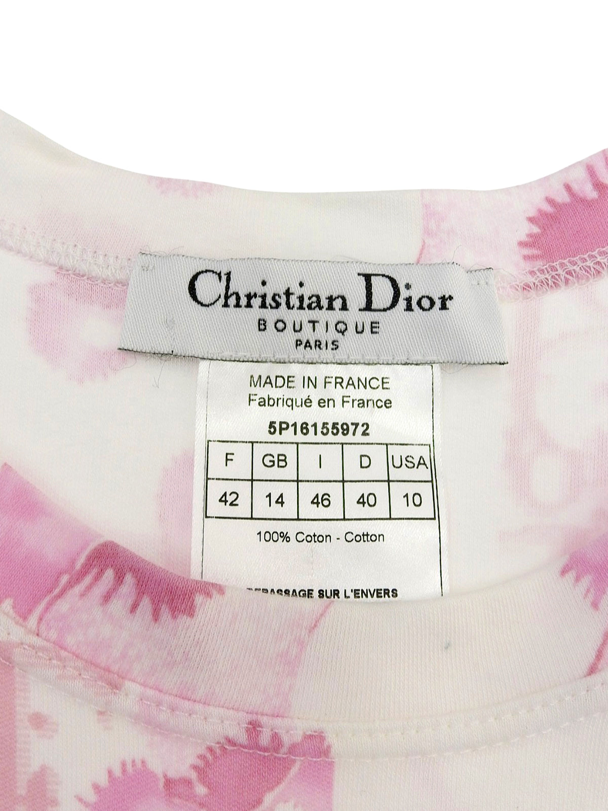 Flower Trotter Pattern Sleeveless Top in Pink/White