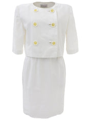 コットンノーカラーセットアップ ホワイト