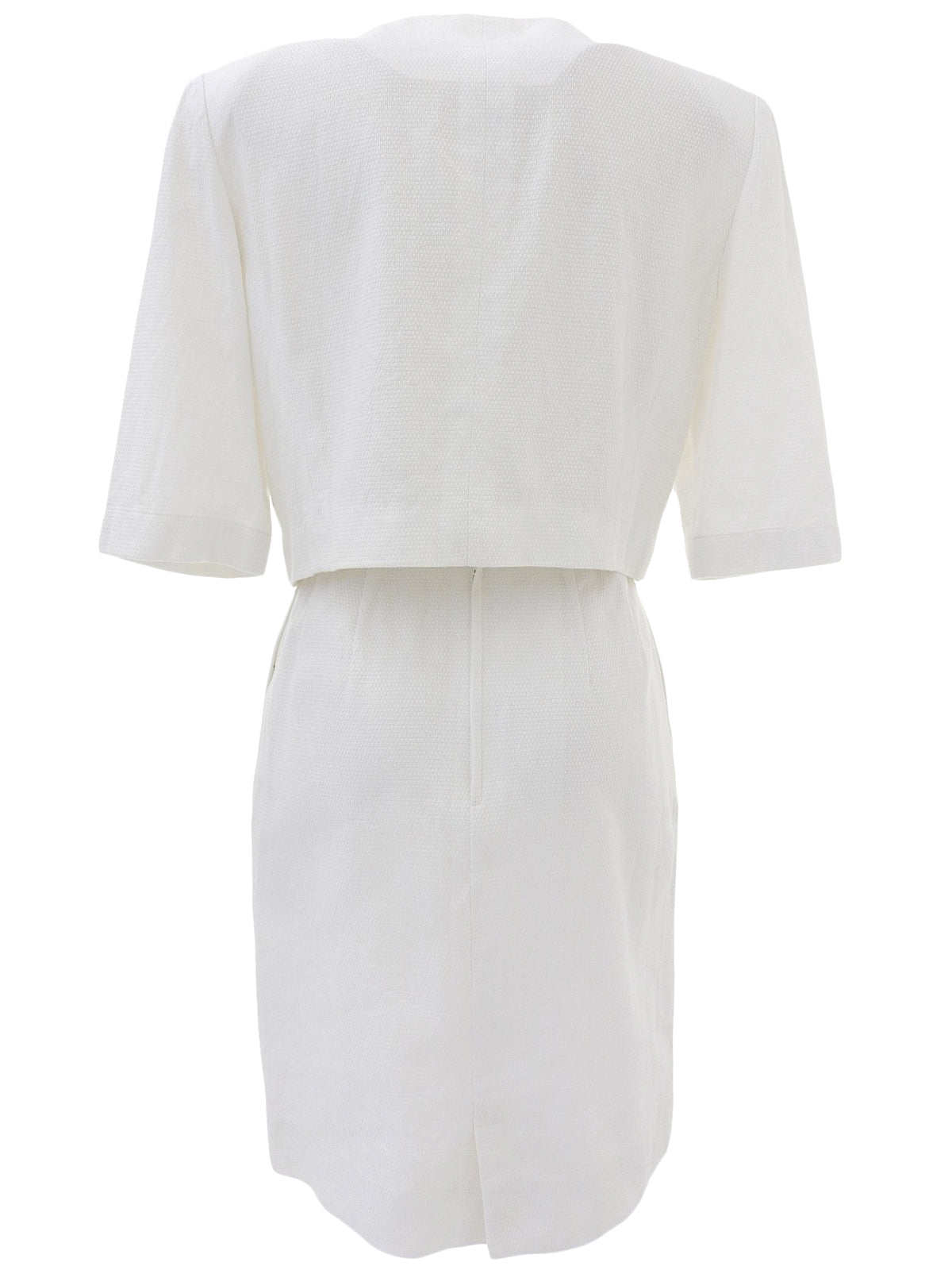 コットンノーカラーセットアップ ホワイト