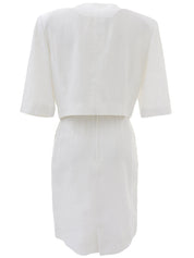 コットンノーカラーセットアップ ホワイト