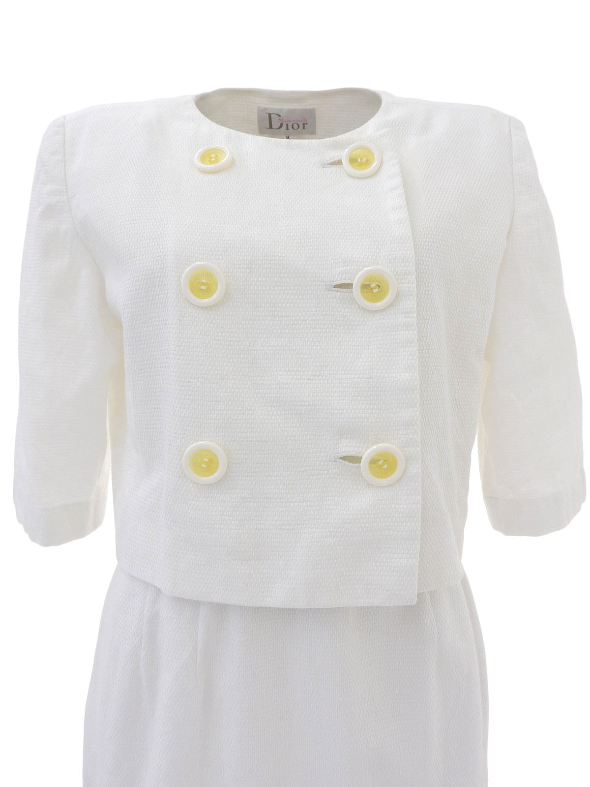 コットンノーカラーセットアップ ホワイト